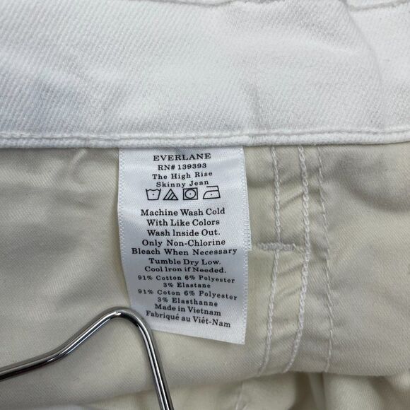 Everlane The Authentic Stretch High Rise Skinny Cotton Jean White Plus Size 34 - Picture 9 of 10